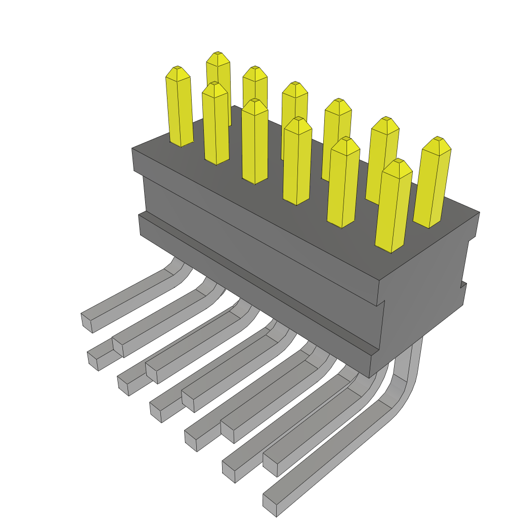 Samtec-FTSH-106-02-L-D-RA Steckverbinderleisten und Leiterplattenbuchsen Conn Unshrouded Header HDR 12 POS 1.27mm Solder RA Side Entry Thru-Hole Tube