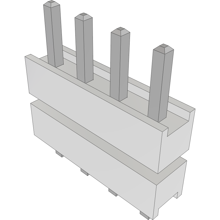 Samtec-HW-04-07-T-S-230-070 Connector Headers and PCB Receptacles Conn Board Stacker HDR 4 POS 2.54mm Solder ST Top Entry Thru-Hole Bulk