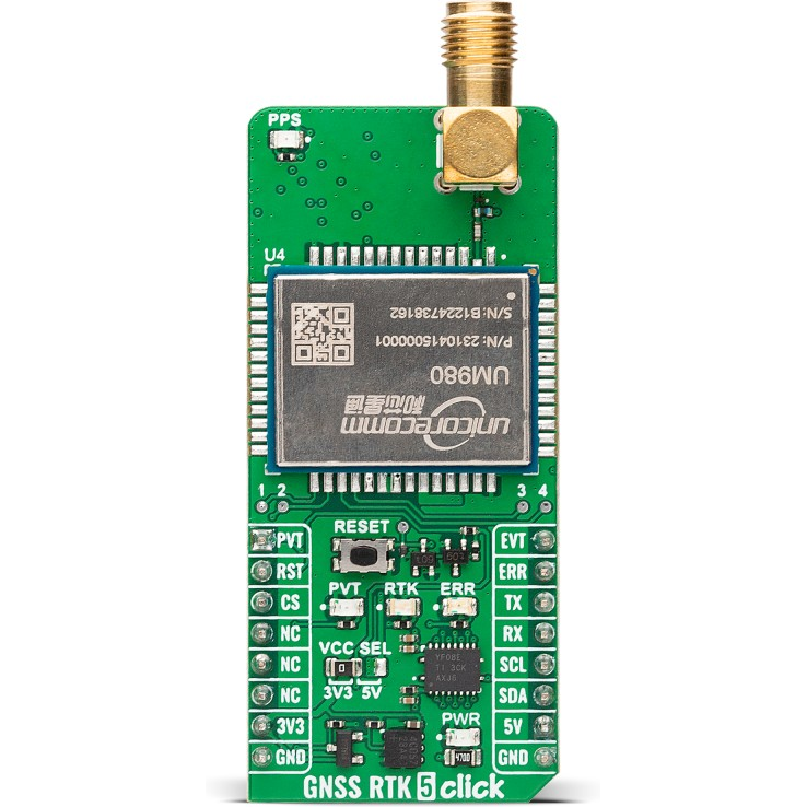 MikroElektronika-MIKROE-6451 Placas y kits de desarrollo inalámbricos/RF UM980 RF Module Click Board