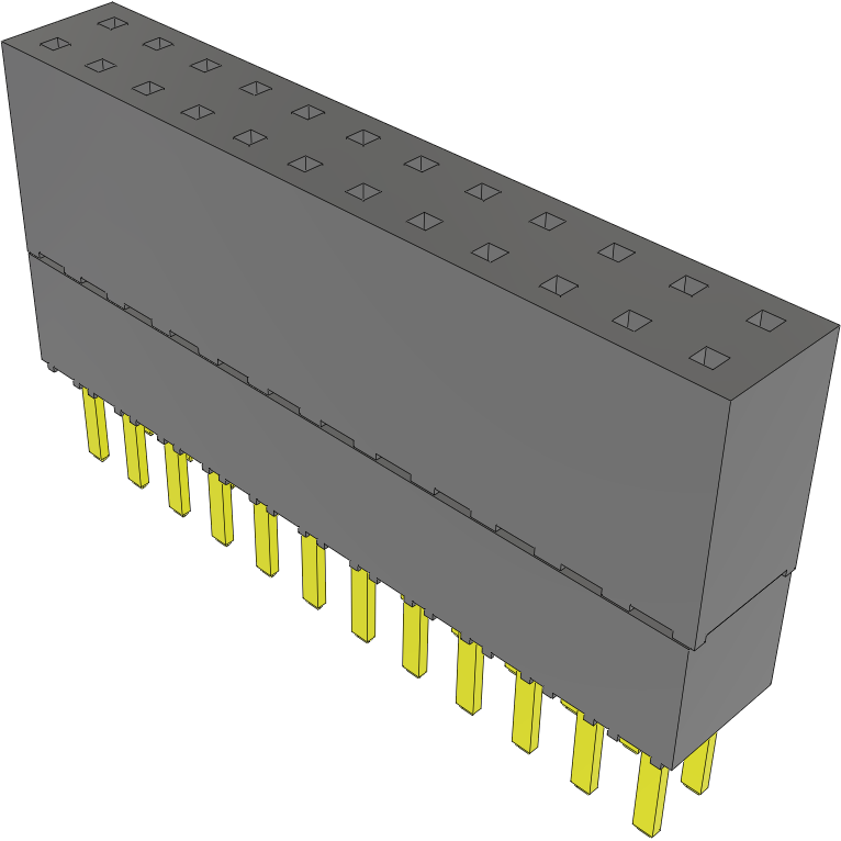 Samtec-ESW-112-48-G-D 连接器插头及 PCB 插座 Conn Elevated Socket SKT 24 POS 2.54mm Solder ST Top Entry Thru-Hole Tube