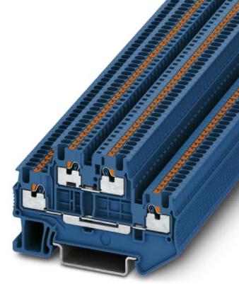 PHOENIX CONTACT-PITTB 1.5/S Steckverbinder, Klemmenblöcke Conn Double-Level Terminal Block 4 POS Push-In Spring ST G DIN Rail/T DIN Rail 16A