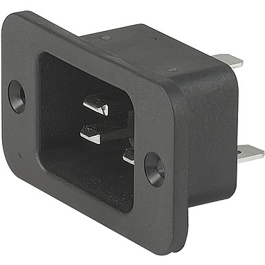 SCHURTER-4798.9000 Raccordement d'alimentation Conn Inlet M 3 POS Faston ST Panel Mount 3 Terminal 1 Port Box