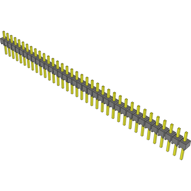 Samtec-MTSW-136-07-T-S-130 Connector Headers and PCB Receptacles Conn Unshrouded Header HDR 36 POS 2.54mm Solder ST Top Entry Thru-Hole Bulk