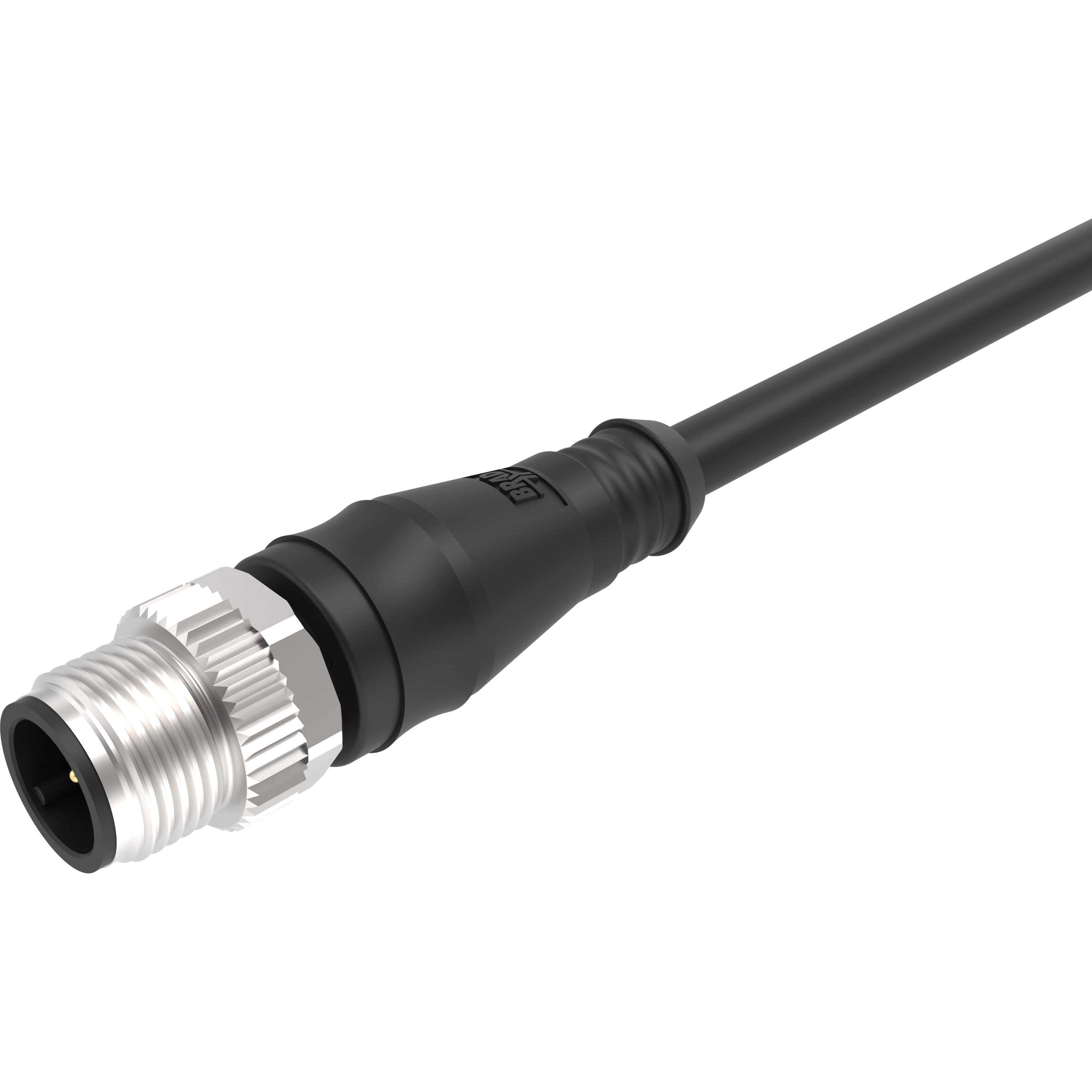 Molex-1200659943 null Micro-Change (M12) Single-Ended Cordset with Knurled Hex Nut, 4 Poles, Male (Straight) to Pigtail, 22 AWG