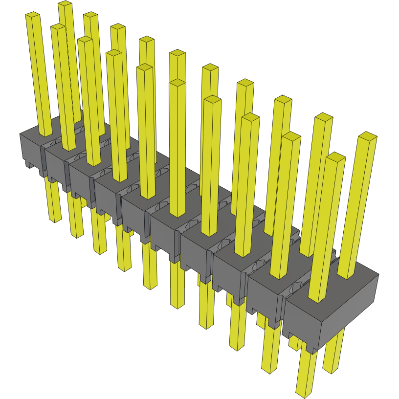 Samtec-MTSW-110-22-G-D-340 Connector Headers and PCB Receptacles Conn Unshrouded Header HDR 20 POS 2.54mm Solder ST Top Entry Thru-Hole Bulk