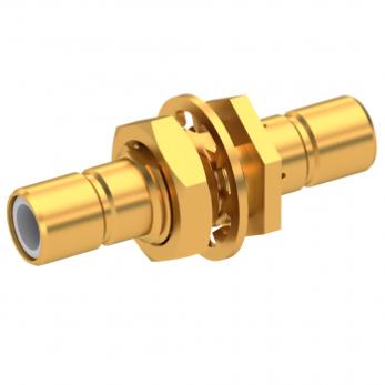 Radiall-5222-1501-000 RF-Steckverbinder Conn SMB Adapter 0Hz to 4GHz 50Ohm ST Panel Mount F/F Gold