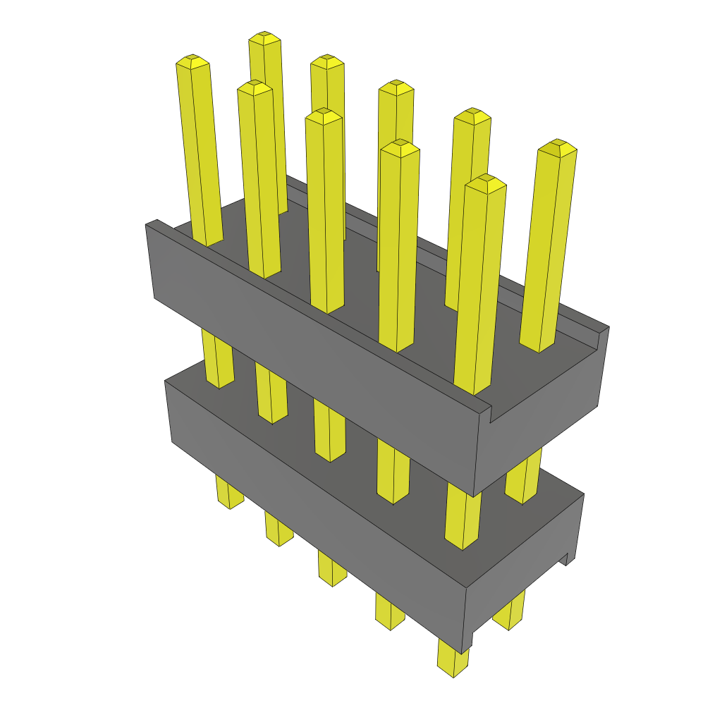 Samtec-DW-05-15-G-D-322 Connector Headers and PCB Receptacles Conn Board Stacker HDR 10 POS 2.54mm Solder ST Thru-Hole Bulk