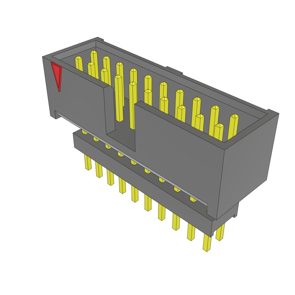 Samtec-ZSS-110-02-L-D-566 Steckverbinderleisten und Leiterplattenbuchsen Conn Elevated Shrouded Header HDR 20 POS 2.54mm Solder ST Top Entry Thru-Hole Layer