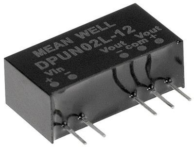 MEAN WELL-DPUN02L-15 DC to DC Converter and Switching Regulator Module Module DC-DC 5VIN 2-OUT 15V/-15V -0.067A/0.067A 2W 5-Pin SIP Module Tube