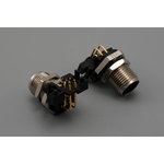 Conn M12 Circular PIN 8 POS Solder RA Thru-Hole 8 Terminal 1 Port