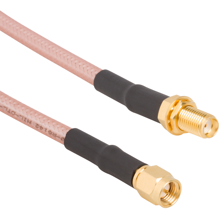 Amphenol RF-135110-07-24.00 Kabelbaugruppen Koaxial Cable Assembly RG142 0.609m SMA to SMA PL-RCP Crimp-Crimp Bag