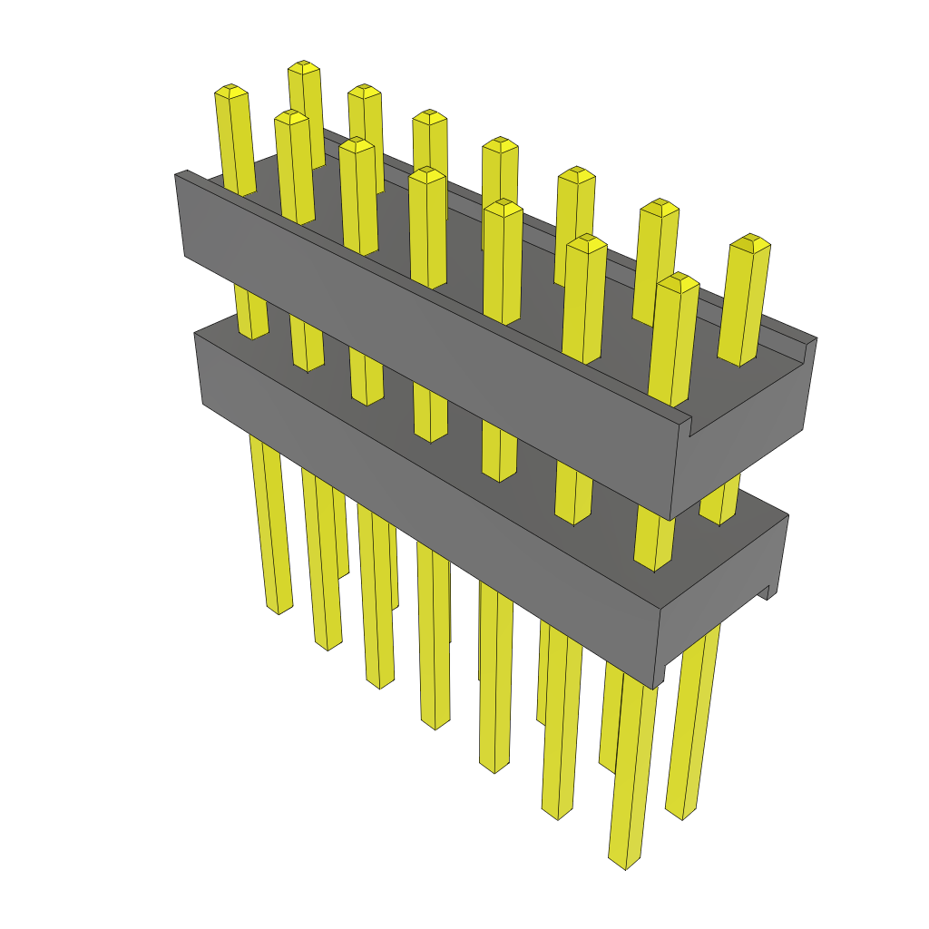 Samtec-EW-07-09-G-D-300 Piastre connettori e prese PCB Conn Board Stacker HDR 14 POS 2.54mm Solder ST Top Entry Thru-Hole Bulk