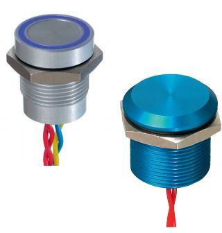 Apem Components-PBAR6AF0000 Switch Piezo Switch Piezo N.O. SPST 0.2A 24VAC 24VDC Pulse Wire Lead Panel Mount