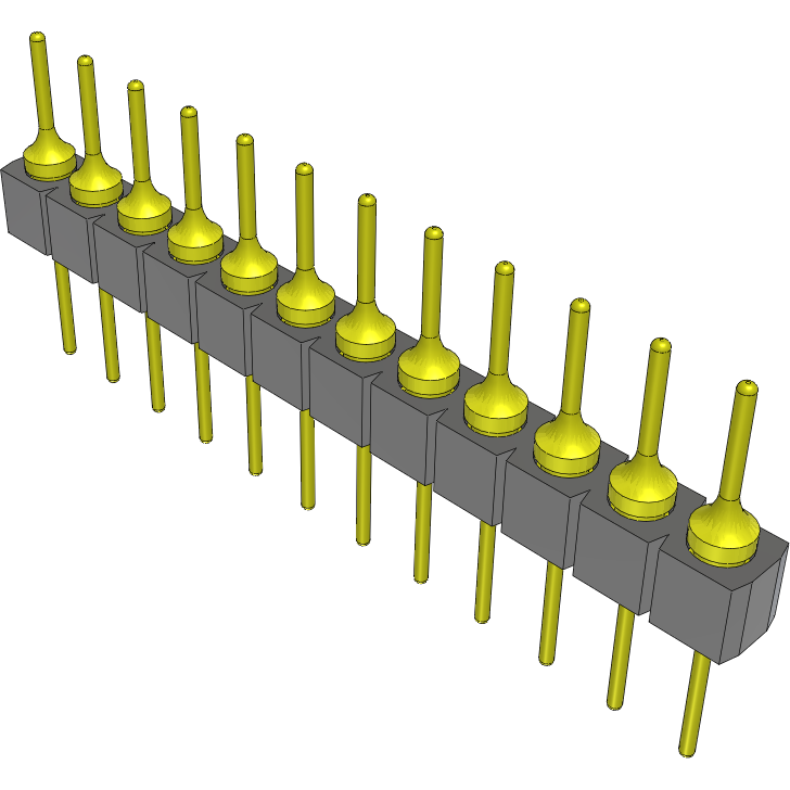 Samtec-TS-112-G-G-1 Steckverbinderleisten und Leiterplattenbuchsen Conn Unshrouded Header HDR 12 POS 2.54mm Solder ST Top Entry Thru-Hole Tube