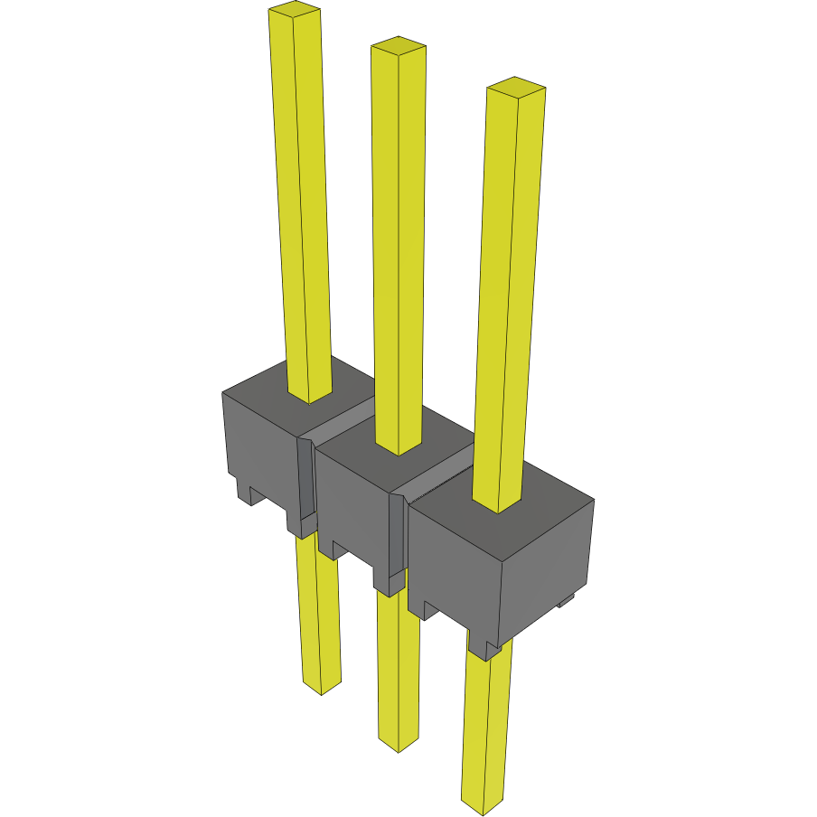 Samtec-MTSW-103-22-G-S-310 Embases de raccordement et réceptacles PCB Conn Unshrouded Header HDR 3 POS 2.54mm Solder ST Top Entry Thru-Hole Bulk