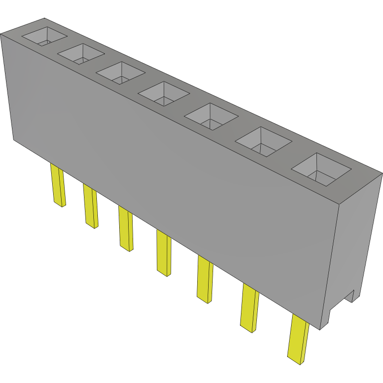 Samtec-MMS-107-01-L-SV Steckverbinderleisten und Leiterplattenbuchsen Conn Socket Strip SKT 7 POS 2mm Solder ST Top Entry Thru-Hole Tube