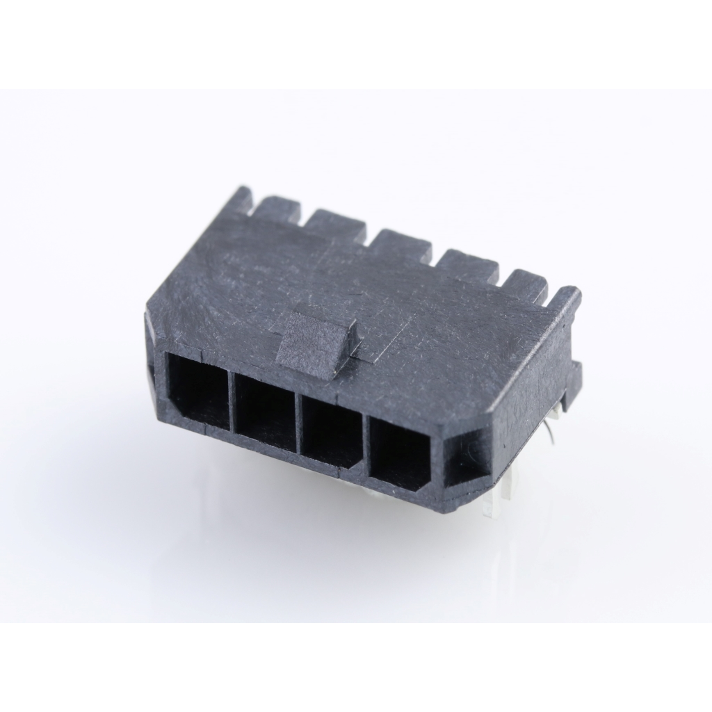 Molex-0436500410 Embases de raccordement et réceptacles PCB Conn Wire to Board HDR 4Power POS 3mm Solder RA Side Entry SMD Micro-Fit 3.0 T/R