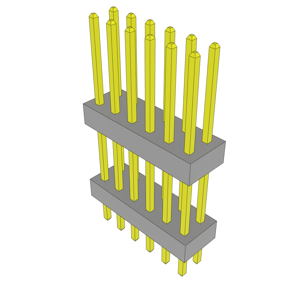 Samtec-TW-06-08-S-D-400-125 Connector Headers and PCB Receptacles Conn Board Stacker HDR 12 POS 2mm Solder ST Top Entry Thru-Hole Bulk