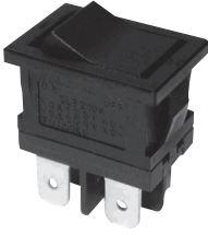 NIDEC Copal Electronics-SLE210K2-7 Switch Rocker Switch Rocker ON OFF DPST Quick Connect Curved Rocker 10A 250VAC 5VDC Bag