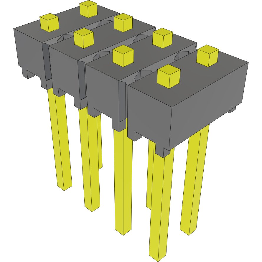 Samtec-MTSW-104-07-L-D-024 连接器插头及 PCB 插座 Conn Unshrouded Header HDR 8 POS 2.54mm Solder ST Top Entry Thru-Hole Bulk