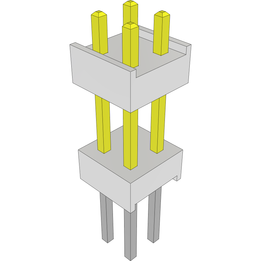 Samtec-HW-02-09-F-D-402-250 Steckverbinderleisten und Leiterplattenbuchsen Conn Board Stacker HDR 4 POS 2.54mm Solder ST Top Entry Thru-Hole Bulk