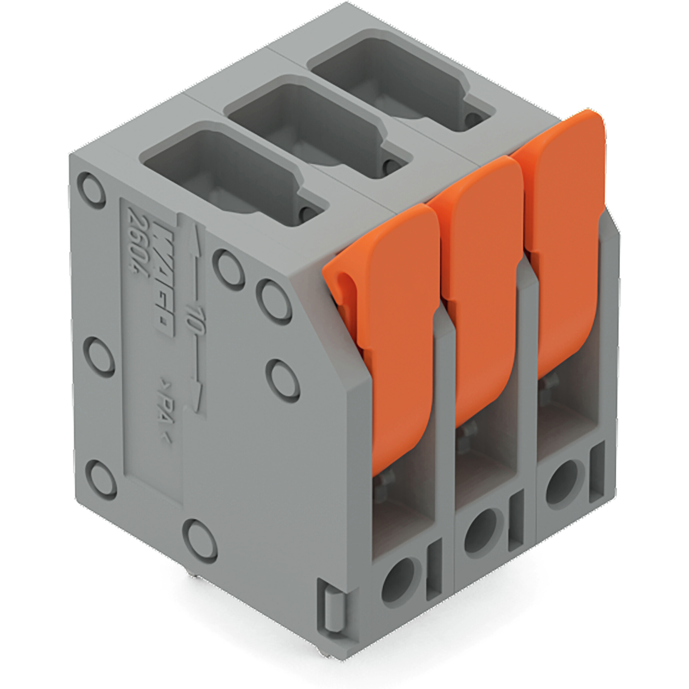 WAGO-2604-3110 Blocchi terminali connettore PCB Terminal Block, lever, 4 mm2, Pin spacing 5 mm, 10-pole, Push-in Cage Clamp