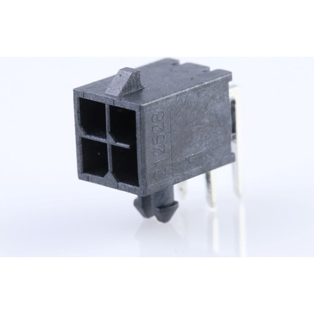 Molex-2125280400 Piastre connettori e prese PCB Conn Wire to Board HDR 4 POS 3mm Solder RA Side Entry Thru-Hole Tray