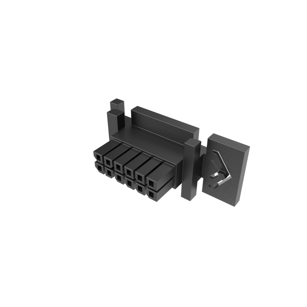 Amphenol Communications Solutions-10159684-12GLF Einzeladersteckverbinder, Gehäuse Conn Housing RCP 12 POS 3mm Crimp ST Panel Mount Black Minitek® Pwr 3.0 Bag