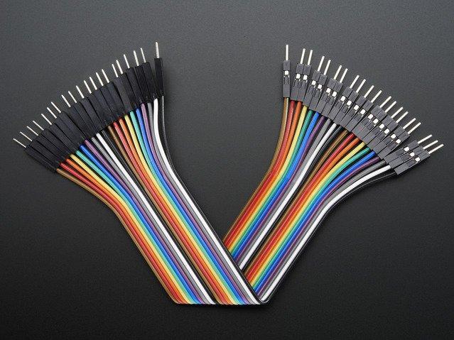 Adafruit Industries-1957 扁平/带状电缆组件 Premium Male/Male Jumper Wires - 20 x 6" (150mm)