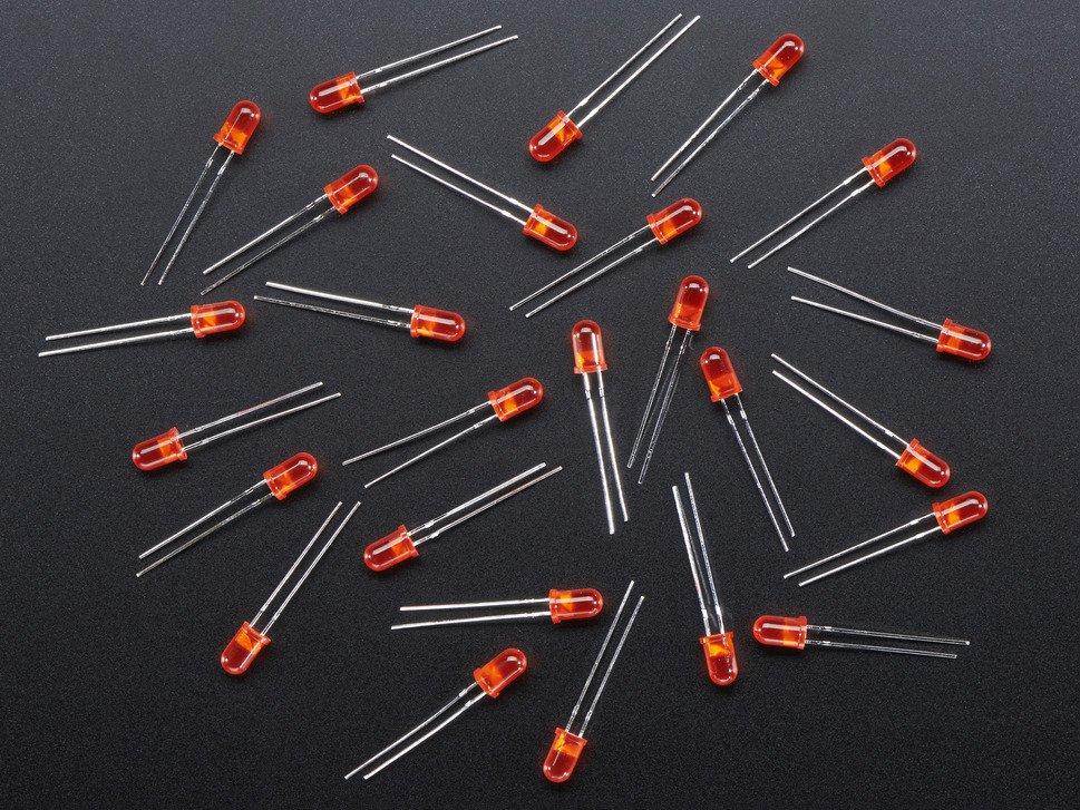 Adafruit Industries-299 LED LED Uni-Color Red 660nm 2-Pin T-1 3/4