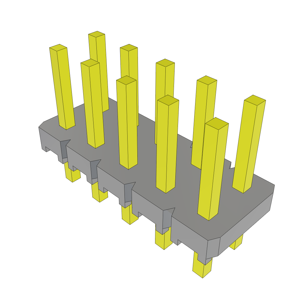 Samtec-MTLW-105-05-G-D-185 Steckverbinderleisten und Leiterplattenbuchsen Conn Unshrouded Header HDR 10 POS 2.54mm Solder ST Top Entry Thru-Hole Bulk