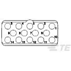 TE Connectivity-1738123-1 Conector rectangular Insert Asy,Pin, 14,Non-Environ,Key B