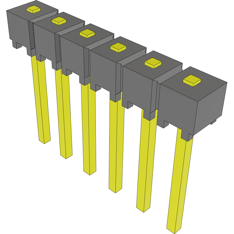 Samtec-HMTSW-106-07-G-S-007 Connector Headers and PCB Receptacles Conn Unshrouded Header HDR 6 POS 2.54mm Solder ST Top Entry Thru-Hole Bulk