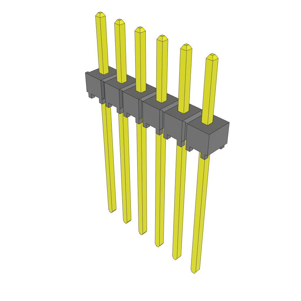 Samtec-TSW-106-11-L-S Steckverbinderleisten und Leiterplattenbuchsen Conn Unshrouded Header HDR 6 POS 2.54mm Solder ST Top Entry Thru-Hole Bulk