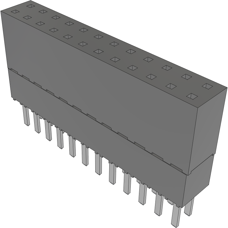 Samtec-ESW-112-23-S-D Piastre connettori e prese PCB Conn Elevated Socket SKT 24 POS 2.54mm Solder ST Top Entry Thru-Hole Tube