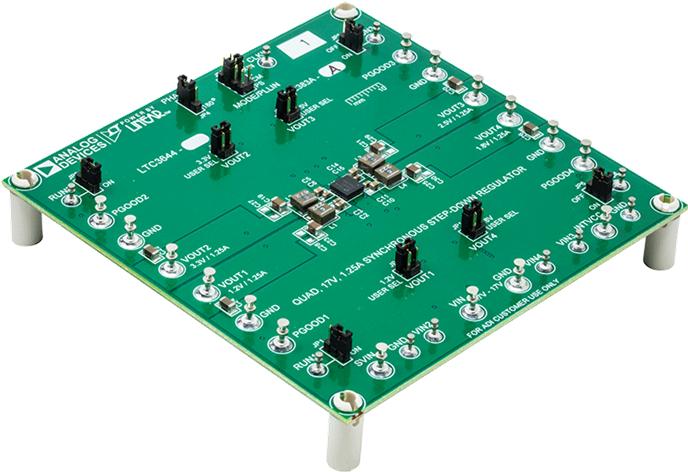Analog Devices-DC2383A-A Energiemanagement, Entwicklungsplatinen und -kits LTC3644 DC to DC Converter and Switching Regulator Chip 1.176V to 1.224V/1.764V to 1.836V/2.45V to 2.55V/3.234V to 3.366V Output Demonstration Circuit