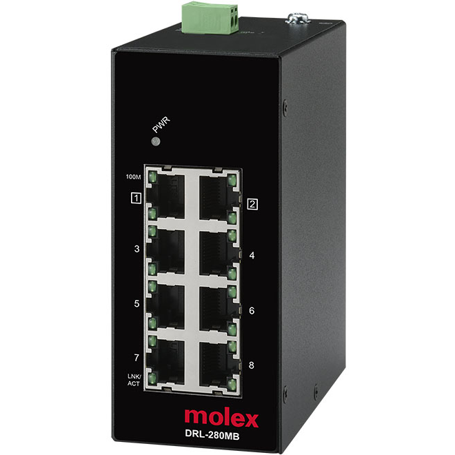Molex-DRL-280MB Interruttori Ethernet Ethernet Switch 8-Port 100Mbps Carton