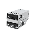Amphenol Communications Solutions-GSB3115383RF6HR Connector USB Conn USB 3.0 Type A RCP 18 POS 2.5mm/2mm Solder RA Thru-Hole 18 Terminal 2 Port T/R