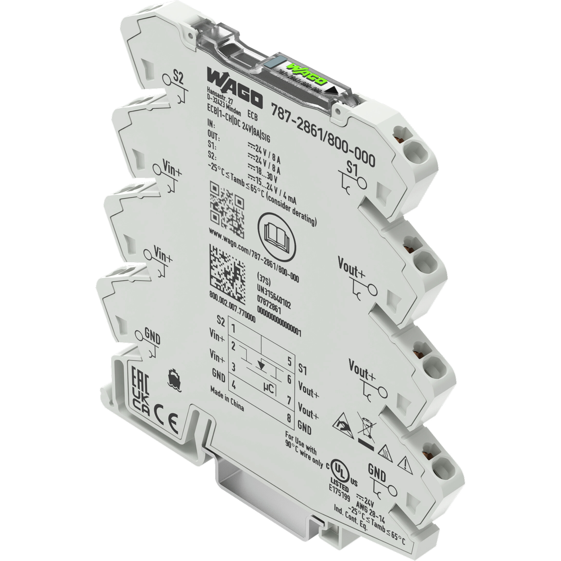 WAGO-787-2861/800-000 Stromkreisunterbrecher Electronic Circuit Breaker