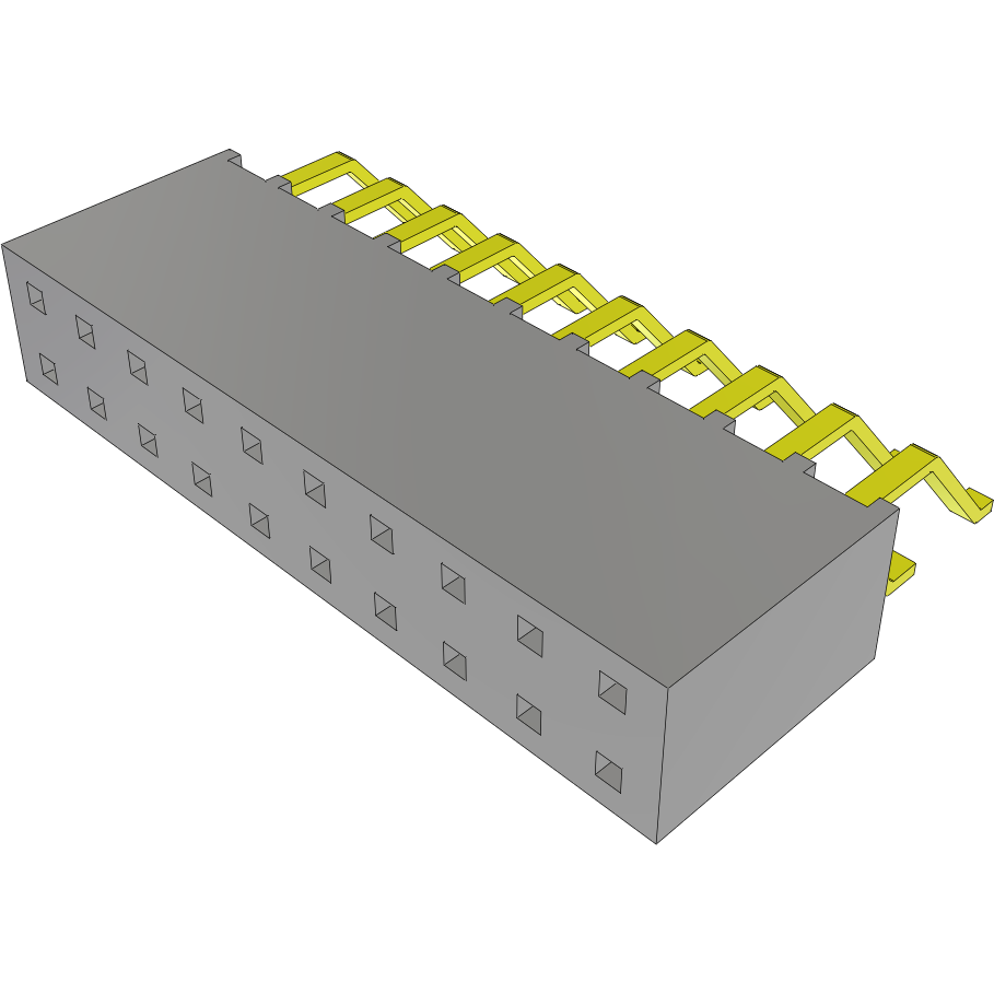 Samtec-SMH-110-02-F-D-TR Steckverbinderleisten und Leiterplattenbuchsen Conn Socket Strip SKT 20 POS 2.54mm Solder RA Side Entry SMD T/R