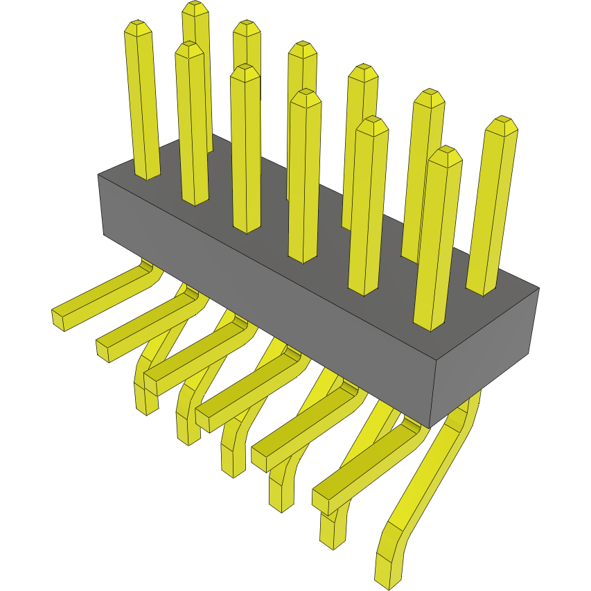 Samtec-MMT-106-02-S-MT Connector Headers and PCB Receptacles Conn Unshrouded Header HDR 12 POS 2mm Solder RA Side Entry SMD/Thru-Hole Tube
