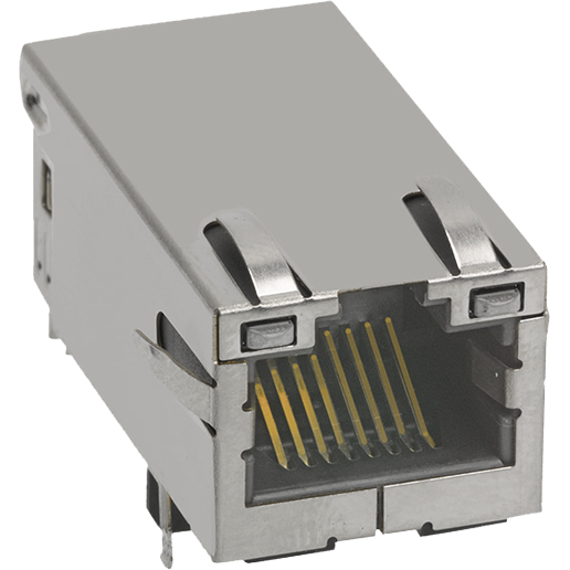 Bel Fuse-2250662-1 Steckverbinder, Telefon und Telekommunikation Conn RJ-45 F 8 POS 1.01mm Solder RA Thru-Hole 20 Terminal 1 Port Tray