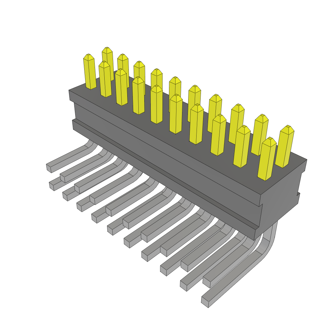 Samtec-FTSH-110-02-F-D-RA Cabezales del conector y receptáculos PCB Conn Unshrouded Header HDR 20 POS 1.27mm Solder RA Side Entry Thru-Hole Tube