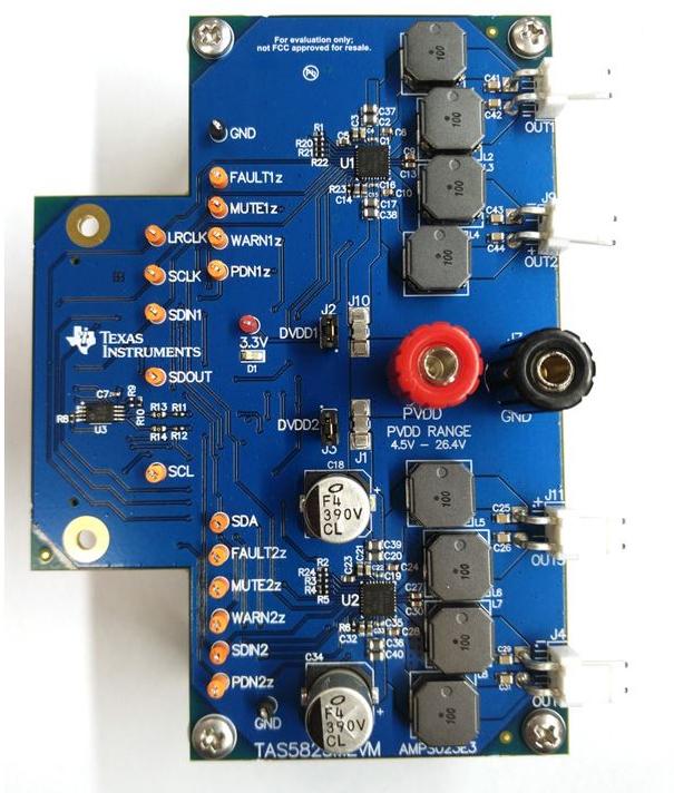 Texas Instruments-TAS5825MEVM Integrierte Verstärkerschaltung, Entwicklungsplatinen und -kits TAS5825M Audio Amplifier Evaluation Board