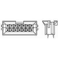 TE Connectivity-1586588-4 Embases de raccordement et réceptacles PCB Conn Shrouded Header (4 Sides) HDR 4Power POS 4.19mm Solder ST Thru-Hole Tray