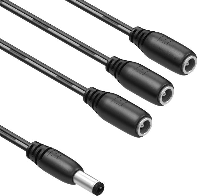 Tensility International-10-02765 Cable Assembly DC Power Cable Assembly 0.915m DC Power Plug to 3DC Power Jack 2 to (2/2/2)POS (3)F-M 18AWG