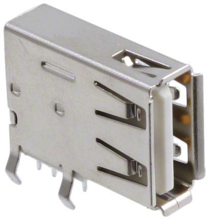 CnC Tech, LLC-1002-014-01000 Connector USB Conn USB 2.0 Type A RCP 4 POS 2mm Solder RA Thru-Hole 4 Terminal 1 Port