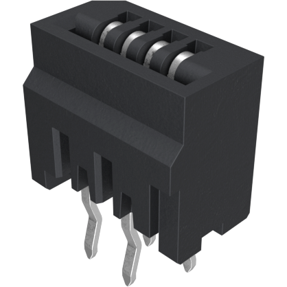 Amphenol Communications Solutions-HLW4S-2C7LF Raccordement FCC-FPC 1.00mm Flex Connectors, HLW-S series, 4 Position, Top Entry Non-ZIF Connector, 1mm (0.039inch) Pitch, Kinked Terminal