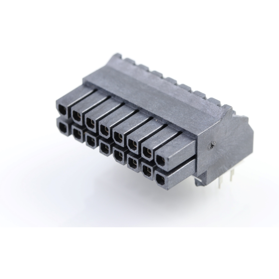 Molex-447641601 Steckverbinderleisten und Leiterplattenbuchsen Conn Wire to Board RCP 16 POS 3mm Solder RA Side Entry Thru-Hole Tray