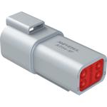 Conn Housing RCP 4 POS Crimp ST Cable Mount Gray